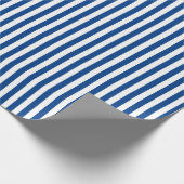 Eenvoudige Blauwe en Witte Nautische Streep Cadeaupapier (Hoek)