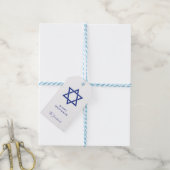 Eenvoudige blauwe en witte ster van David Happy Ha Cadeaulabel (Met Touw)