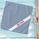 Eenvoudige blauwe en witte strepen, aangepaste rod bandana<br><div class="desc">Een sjaal voor je huisdier. Je kunt het vergelijken met onze andere ontwerpers. Verander de naam op het moment van aankoop in de naam van je huisdier en maak hem gelukkig.</div>