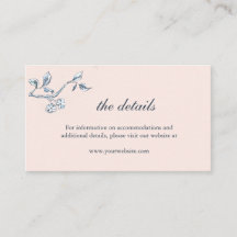 Eenvoudige blauwe en witte trouwkaart