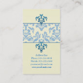 Eenvoudige blauwe en witte Visitekaartjes (Achterkant)