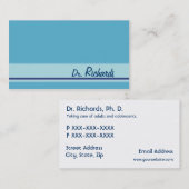 Eenvoudige blauwe fade line aanpasbare visitekaart visitekaartje (Voorkant / Achterkant)