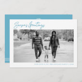 Eenvoudige blauwe feestdag van de Seizoen van het  (Voorkant / Achterkant)