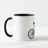 Eenvoudige Blauwe Fiets Retro Fiets Mok (Links)