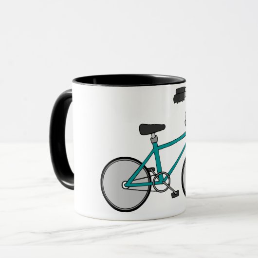 Eenvoudige Blauwe Fiets Retro Fiets Mok (Voorkant links)
