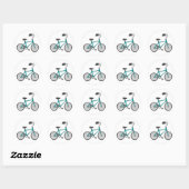 Eenvoudige Blauwe Fiets Retro Fiets Ronde Sticker (Vel)
