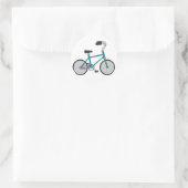 Eenvoudige Blauwe Fiets Retro Fiets Ronde Sticker (Tas)