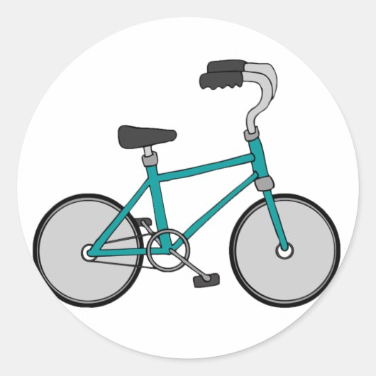 Eenvoudige Blauwe Fiets Retro Fiets Ronde Sticker (Voorkant)