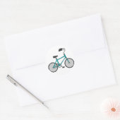 Eenvoudige Blauwe Fiets Retro Fiets Ronde Sticker (Envelop)