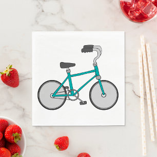 Eenvoudige Blauwe Fiets Retro Fiets Servet