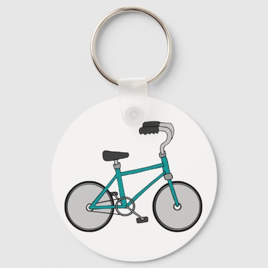 Eenvoudige Blauwe Fiets Retro Fiets Sleutelhanger (Voorkant)