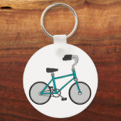 Eenvoudige Blauwe Fiets Retro Fiets Sleutelhanger (Voorkant)