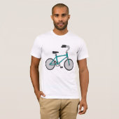 Eenvoudige Blauwe Fiets Retro Fiets T-shirt (Voorkant volledig)