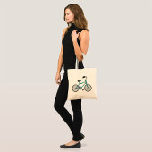 Eenvoudige Blauwe Fiets Retro Fiets Tote Bag