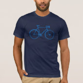 Eenvoudige blauwe fiets t-shirt (Voorkant)