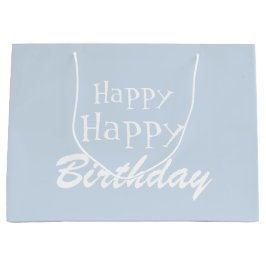 Eenvoudige, blauwe, fijne feestdag, grote cadeauta groot cadeauzakje