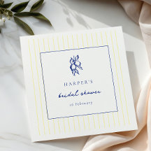 Eenvoudige blauwe & gele Doodle Citroenen Bruidsme