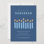 Eenvoudige Blauwe Gele Kaarsen Gelukkig Hanukkah F Feestdagenkaart (Voorkant)