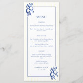 Eenvoudige Blauwe & Gele Kladlemons Trouw Menu (Voorkant)