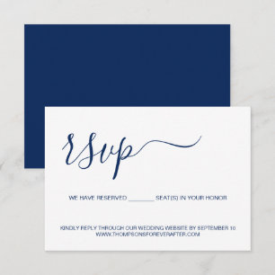 Eenvoudige Blauwe Gereserveerde Zitting Wedding We RSVP Kaartje