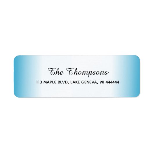 Eenvoudige blauwe gradiënt elegant etiket (Voorkant)