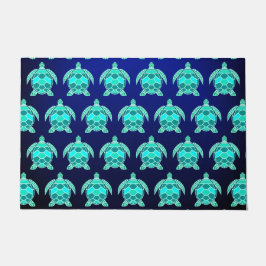 Eenvoudige  blauwe groene schildpad blauwgroen Zee Deurmat