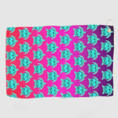 Eenvoudige  blauwe groene schildpad blauwgroen Zee Golfhanddoek (Horizontaal)