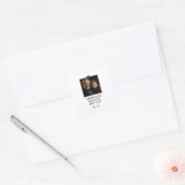 Eenvoudige Blauwe Hart Grandkid Grootouder Foto Vierkante Sticker (Envelop)