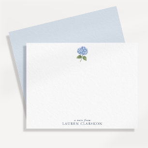 Eenvoudige Blauwe Hortensia Notitiekaart Kaart