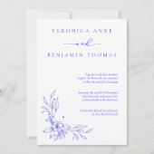 Eenvoudige Blauwe Juweel Tone bruiloft uitnodiging (Voorkant)