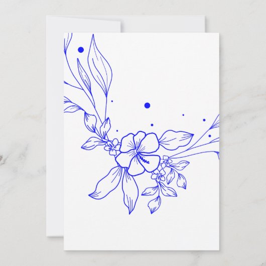 Eenvoudige Blauwe Juweel Tone bruiloft uitnodiging (Achterkant)