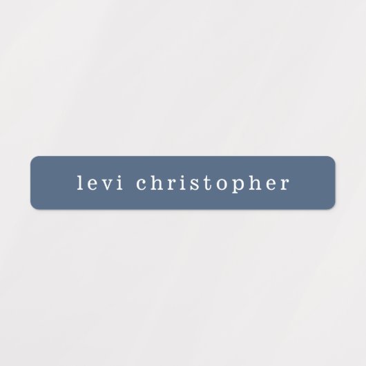 Eenvoudige blauwe Kinder naamlabels Labels (Design 1)