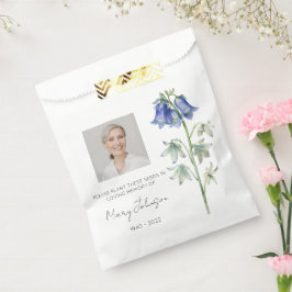 Eenvoudige Blauwe Klokjes Foto Rouwzaad Bedankzakje