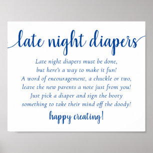 Eenvoudige Blauwe Late Night Luiers   Cerulean Sho Poster