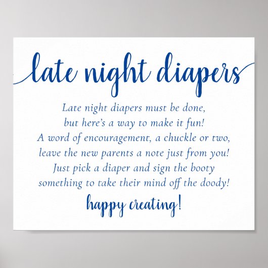 Eenvoudige Blauwe Late Night Luiers | Cerulean Sho Poster (Voorkant)