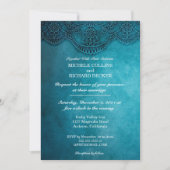 Eenvoudige blauwe legance bruiloft kaart (Voorkant)