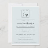 Eenvoudige Blauwe Logo Bedrijfs Grote Opening nodi Bedankkaart (Voorkant)