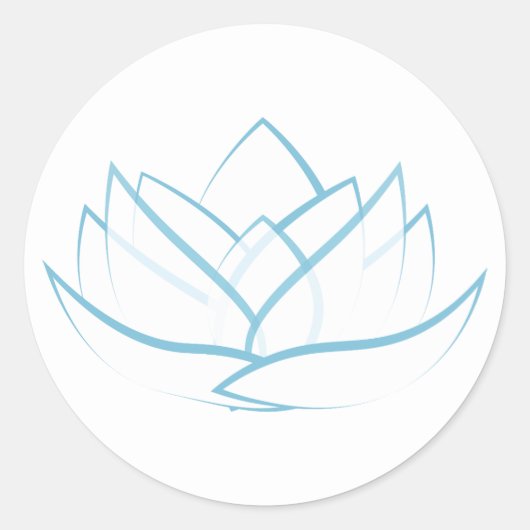 Eenvoudige blauwe Lotus Flower Sticker (Voorkant)