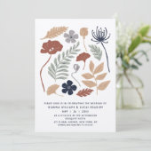 Eenvoudige blauwe mammoetbloemen - Moderne bruilof Kaart (Staand voorkant)