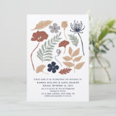 Eenvoudige blauwe mammoetbloemen - Moderne bruilof Kaart (Staand voorkant)