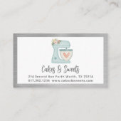 Eenvoudige Blauwe Mixer Bloemencake Bakkerij Busin Klantenkaartje (Achterkant)