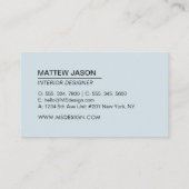 Eenvoudige Blauwe Moderne Minimalistische Visiteka Visitekaartje (Achterkant)