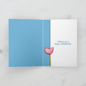 Eenvoudige blauwe Moederdag Flowers Kaart (Binnen)