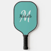 Eenvoudige blauwe monogram naam + Initiaal Pickleball Paddle (Voorkant)
