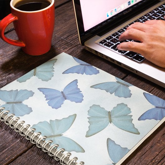 Eenvoudige blauwe, mooie Butterflies Waterverf Cut Planner