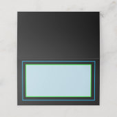 Eenvoudige blauwe Neon Place kaarten Plaatskaartje (Buitenkant ongevouwen)