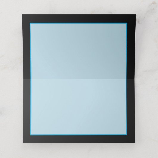 Eenvoudige blauwe Neon Place kaarten Plaatskaartje (Binnenkant ongevouwen)