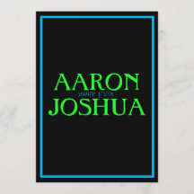 Eenvoudige Blauwe Neon Uitnodiging