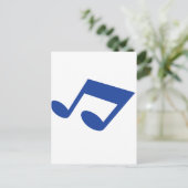 Eenvoudige blauwe noot briefkaart (Staand voorkant)