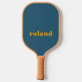 Eenvoudige blauwe Oranje naam Pickleball Paddle (Achterkant)